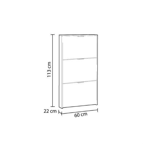 Meuble à chaussures pour Entrée en bois Marron Nature 18 paires maximum - 8