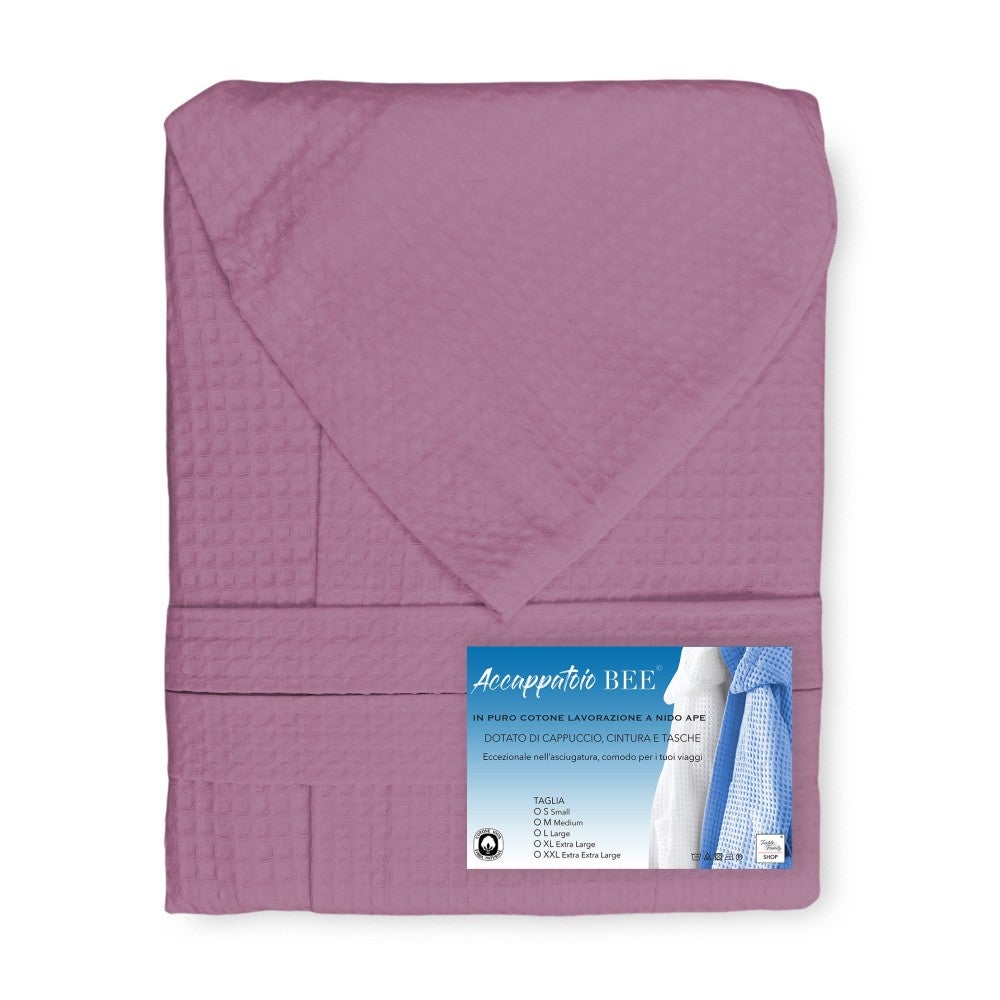 ACCAPPATOIO Nido Ape BEE© in Puro cotone con Cappuccio da Adulto ROSA XL - 2