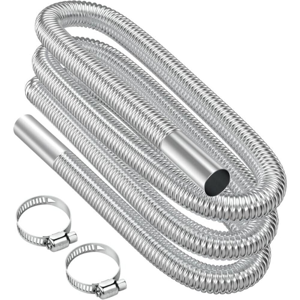 Tubo Flessibile Scarico Acciaio Inox 50mm Con Fascette – Giunto Universale 200x300mm Per Sistemi Auto