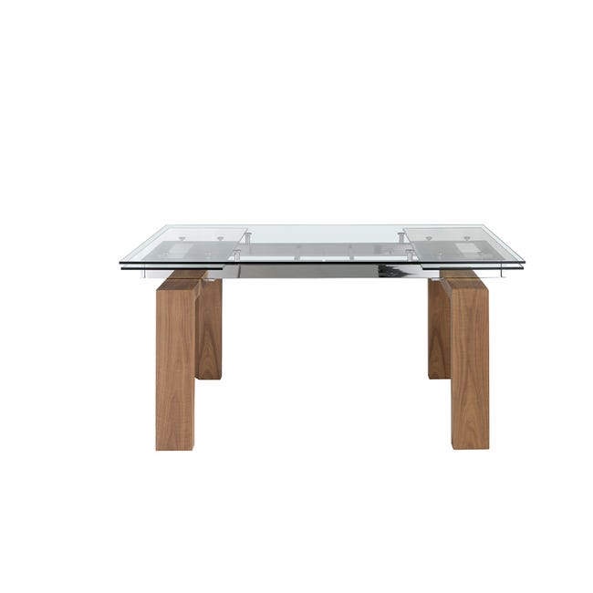 Tavolo Rettangolare YAML 160x90 Cm - Piano Vetro Temperato E Struttura Acciaio | Design Moderno Per Sala Da Pranzo E Soggiorno