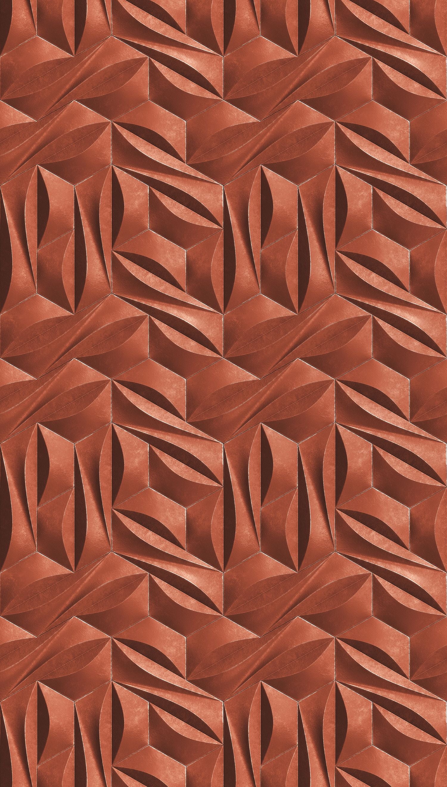 Fototapeta Motyw 3D czerwonymIbiałym - 159 x 280 cm - LIVINGWALLS