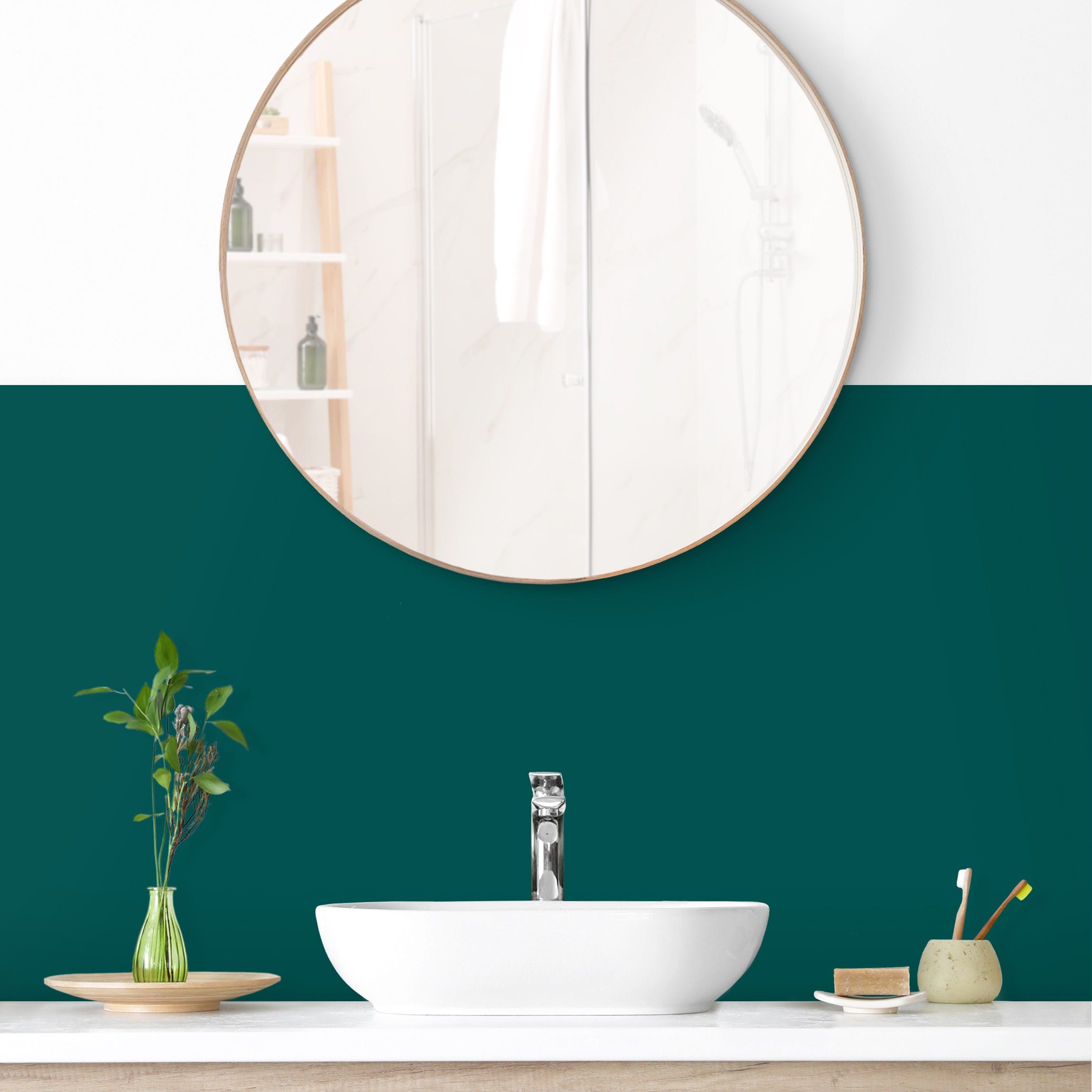 Panneau mural pour salle de bain - Vert pin 200 x 50 cm | Leroy Merlin