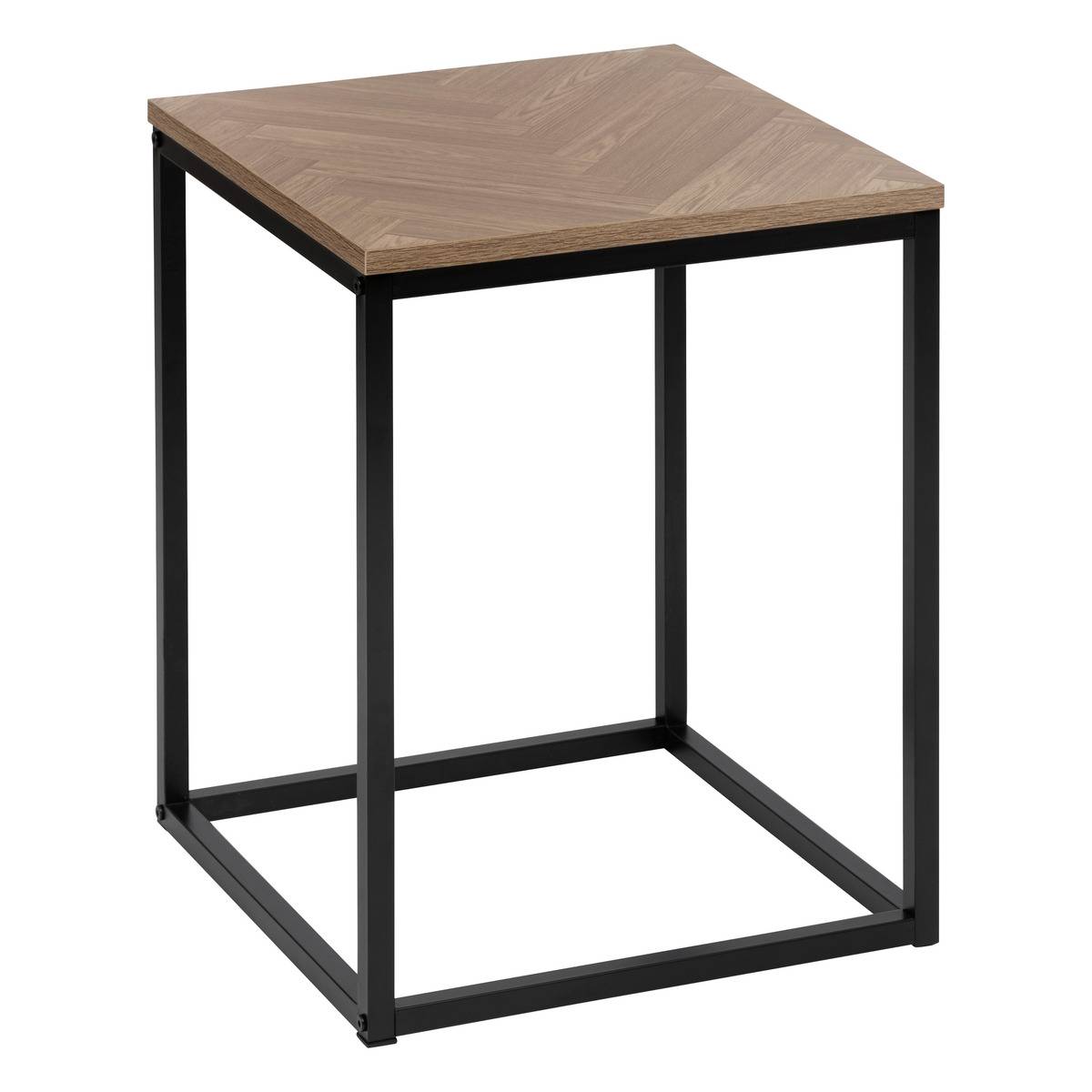 Stolik kawowy Chevron kwadratowy do salonu 5FIVE SIMPLY SMART industrialny 40x40 cm naturalny czarna stal 1 szt.