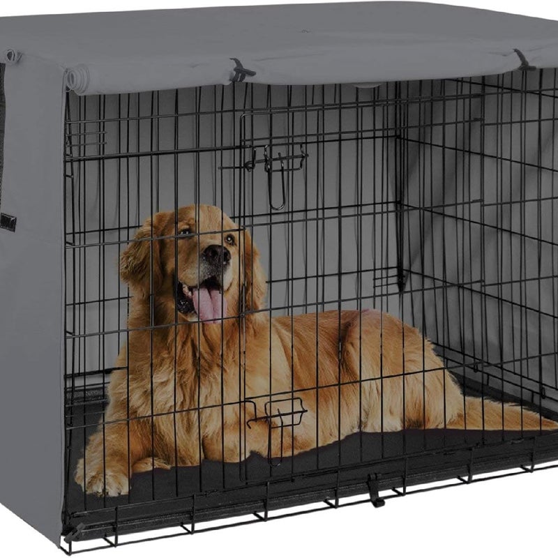 Wytrzymały pokrowiec na budę dla zwierząt wykonany z włókna poliestrowego, uniwersalny do klatek drucianych o średnicy 24-48 cali (42 cale)