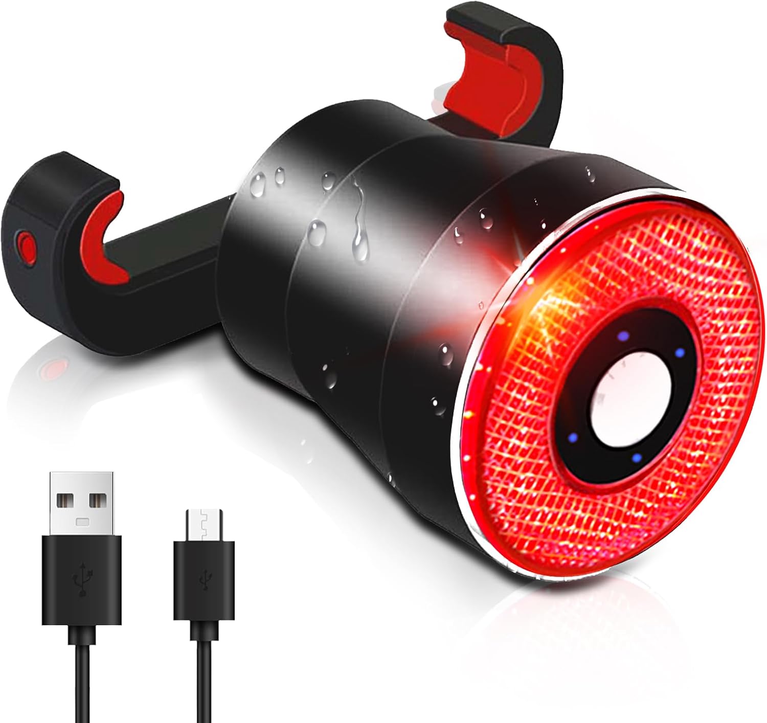 Inteligentna tylna lampka rowerowa indukcja hamowania ładowana przez USB wodoszczelność automatyczne włączanie wyłączanie oświetlenia rowerowego LED