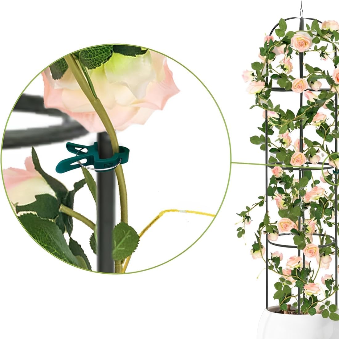 20Pcs Clips pour Plantes, Clips de Tomates, Clips de Support pour Plantes, Planter de Clips Tomates de Jardin, Pinces à Plantes Réutilisable Attache - 3