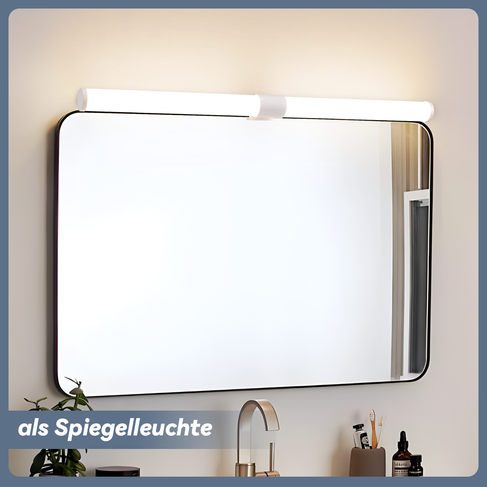 ZMH Lámpara LED para espejo de baño, blanca, 8 W, 4000 K, 60 cm - 9