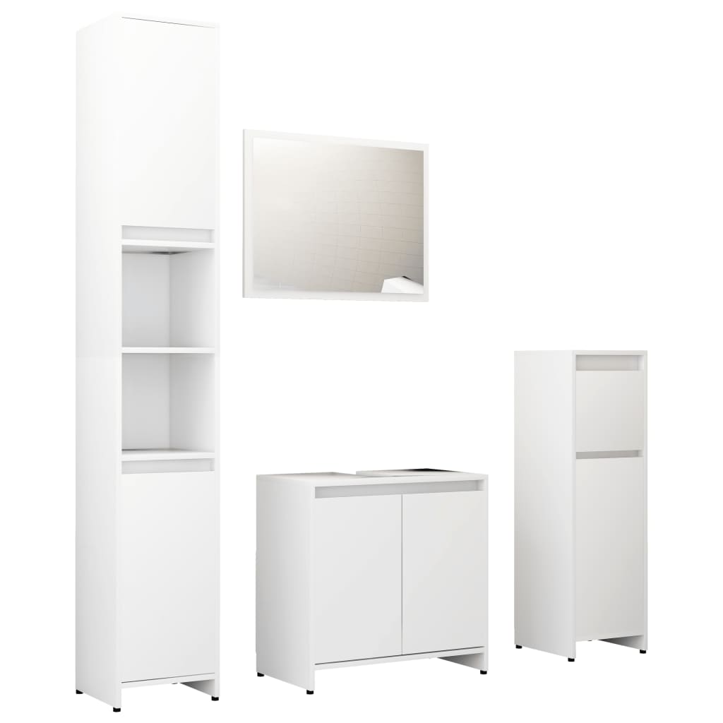 Maison Exclusive - Set Mobili da Bagno 4 pz Bianco in Truciolato - 2