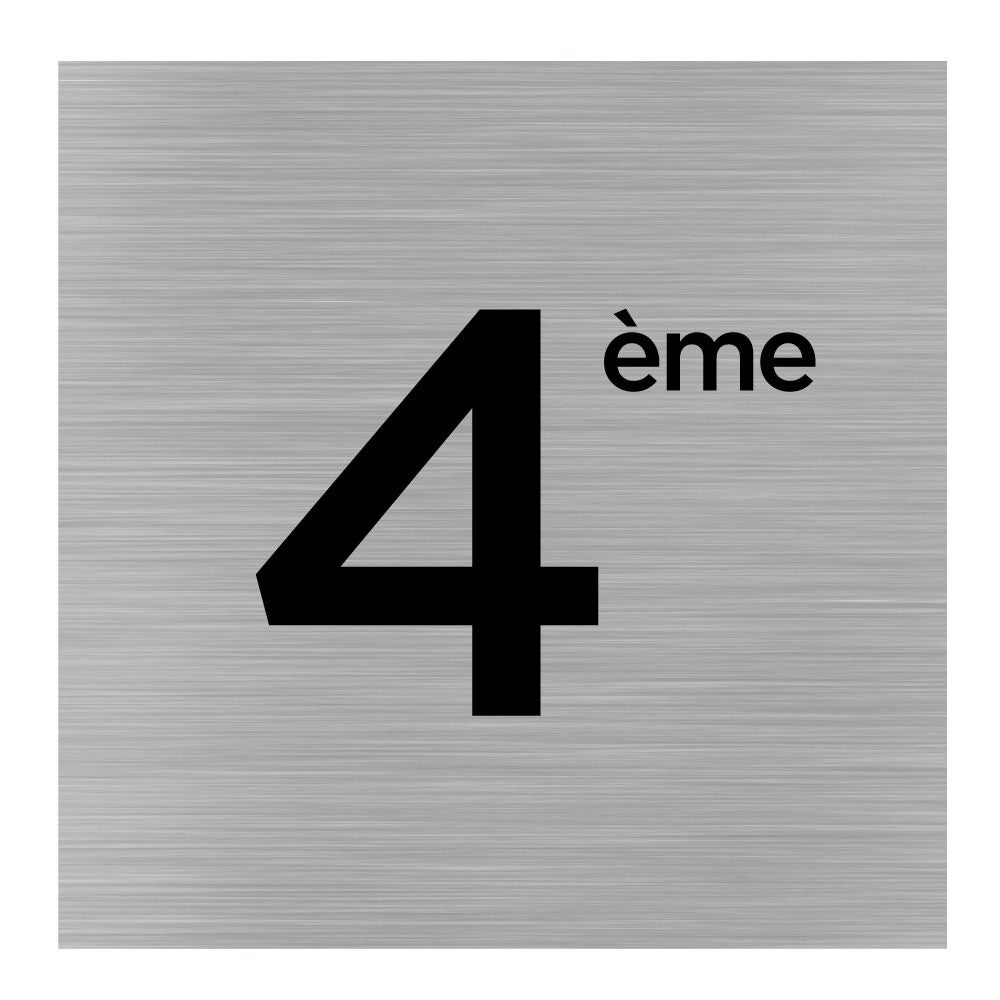 AUA SIGNALETIQUE - Plaque de porte Aluminium brossé imprimé AluSign - Double Face adhésif au dos