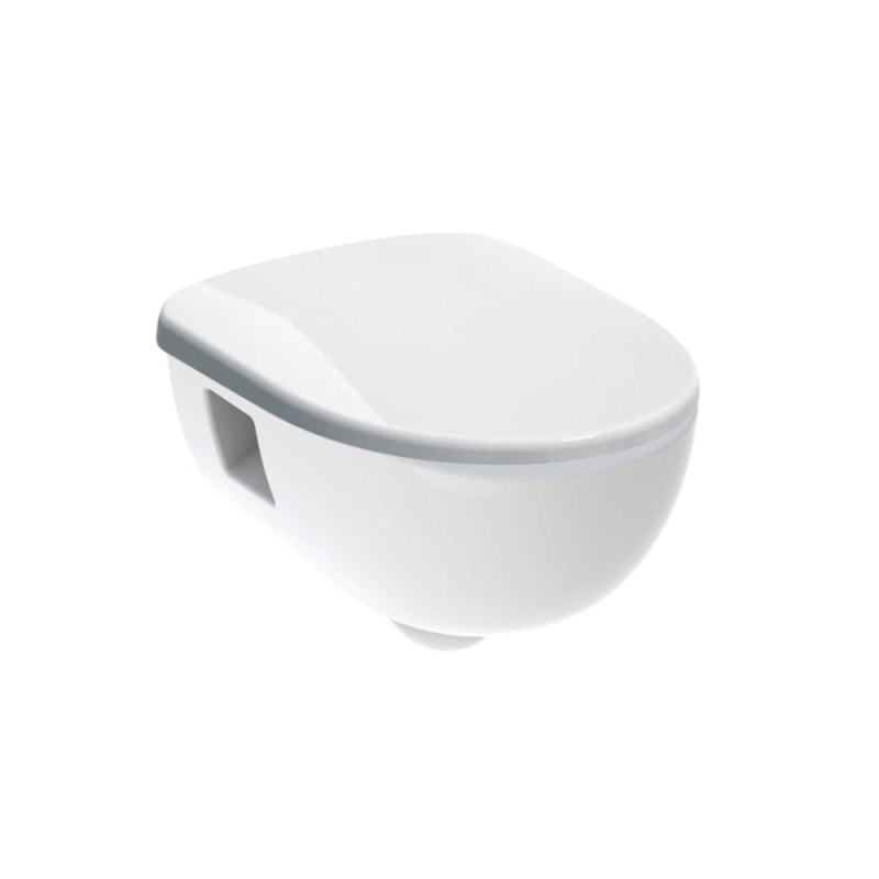 Selnova Cuvette suspendue sans bride en céramique blanche avec abattant