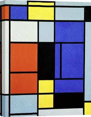 Impression su toile Piet Mondrian - Composition With Red Blue Yellow en carré