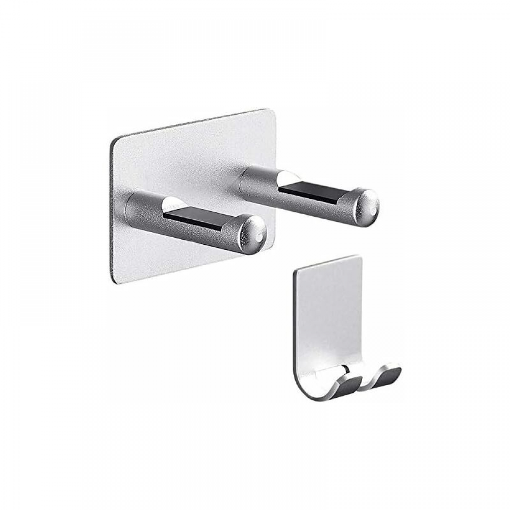 Srebrny uchwyt na suszarkę do włosów Dyson. Aluminiowy uchwyt ścienny z uchwytem na wtyczkę. Samoprzylepny i wodoodporny.
