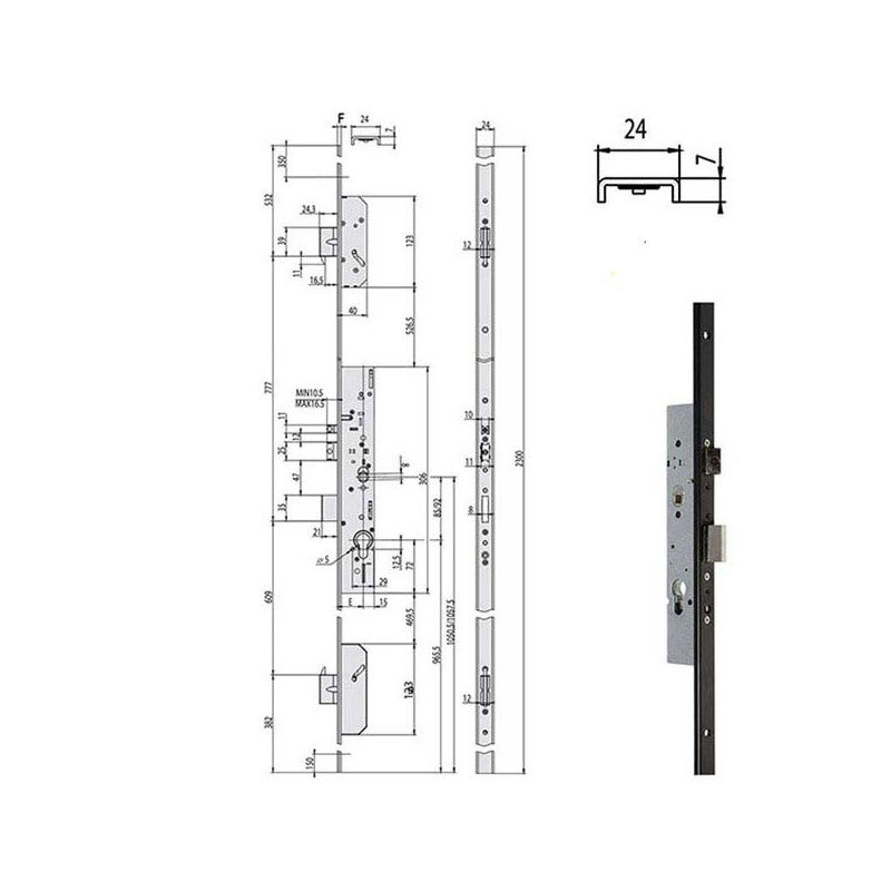 3731113 Serrure Metal Enfiler 44151 Cisa B. Q Zinc F. MM 20 F. Ovale