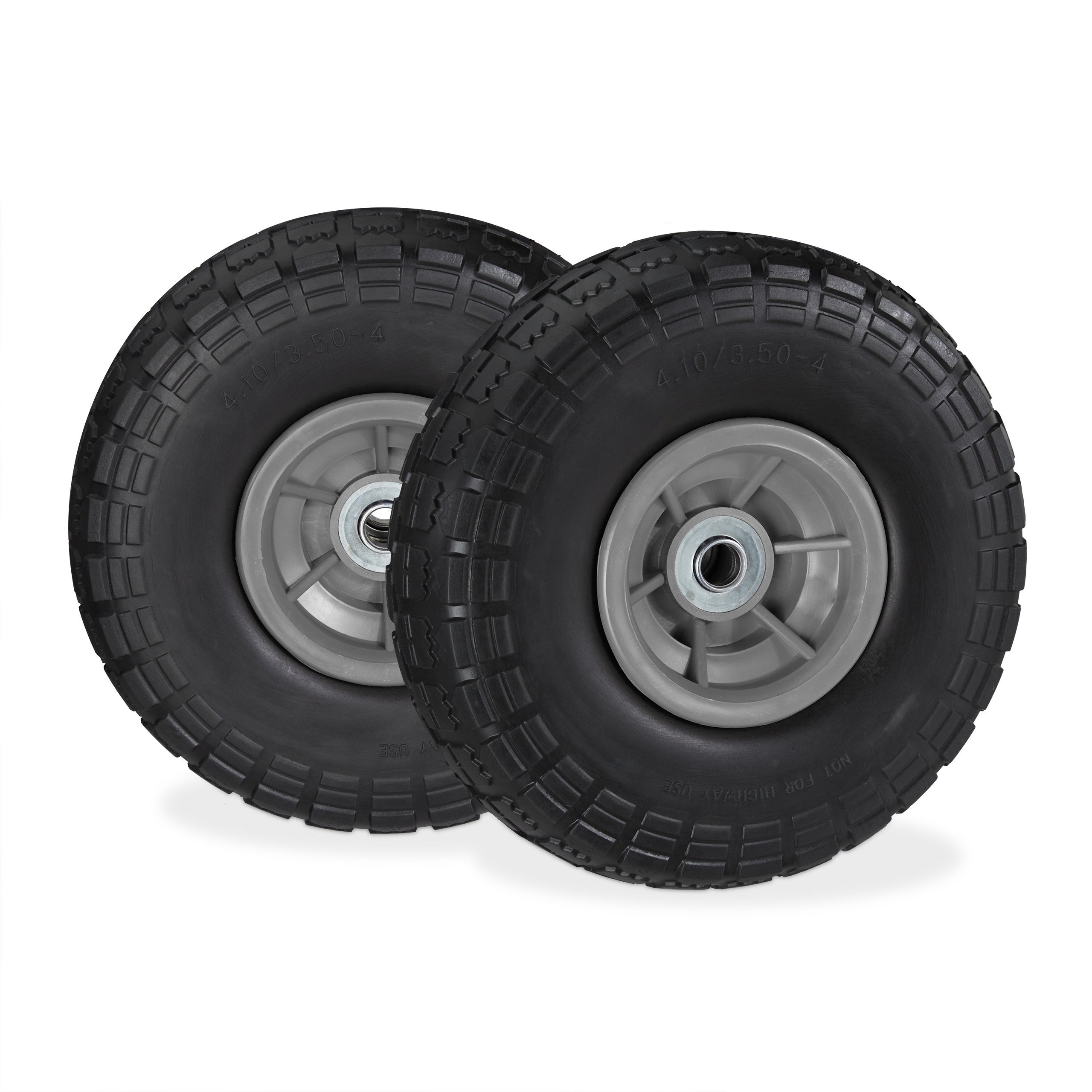 Relaxdays Roues De Diable Set De 2 - Caoutchouc Increvable 260x85 Mm Charge 150kg