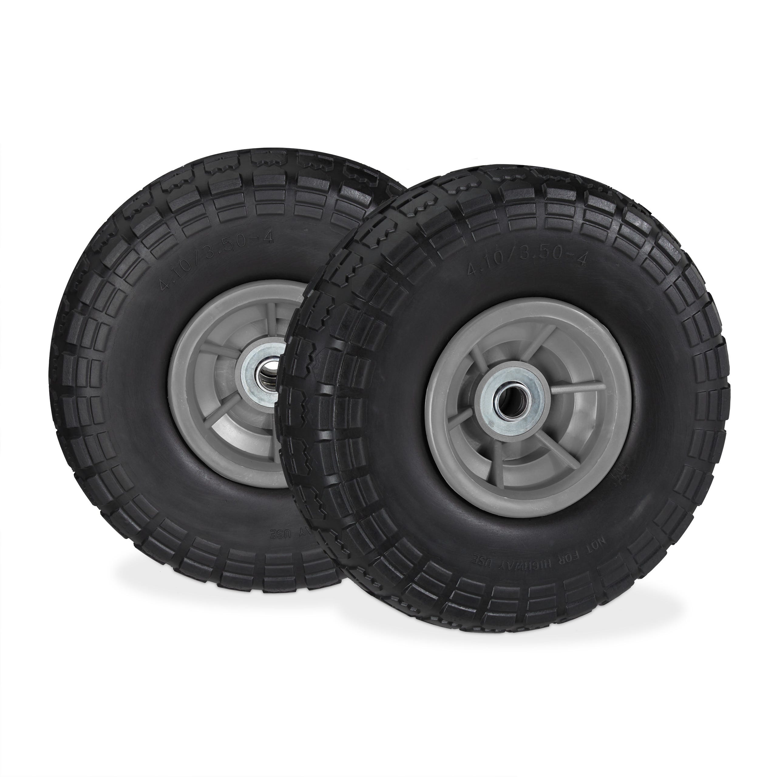 Relaxdays Roues De Diable Set De 2 - Caoutchouc Increvable 260x85 Mm Charge 150kg