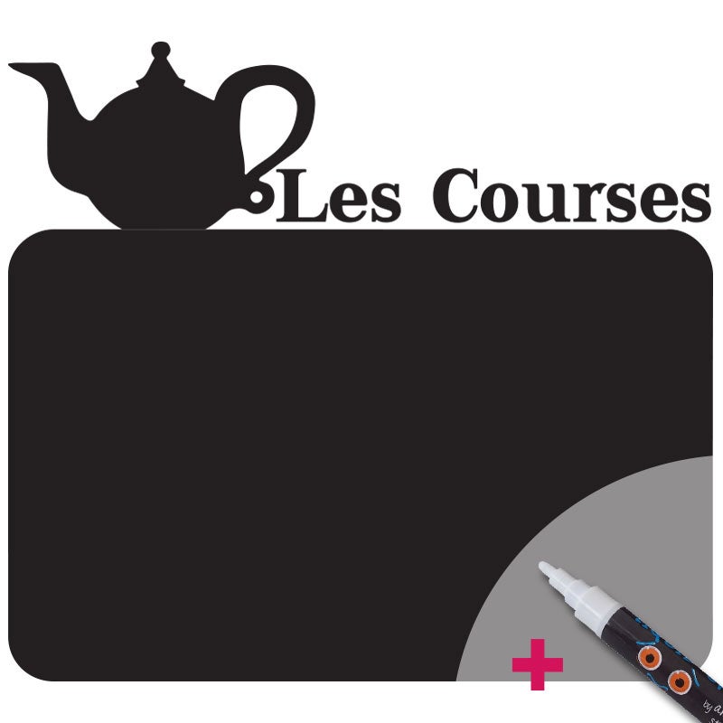 Adesivo lavagna classiche les courses + bianco gesso liquido - Sticker adesivo - adesivi murali - 105x115cm - 4