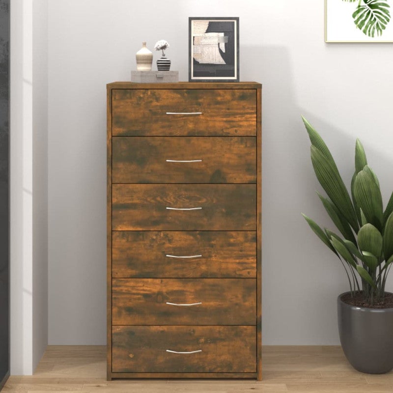 Credenza Alta Bianca 60x36x110 cm in Legno Multistrato