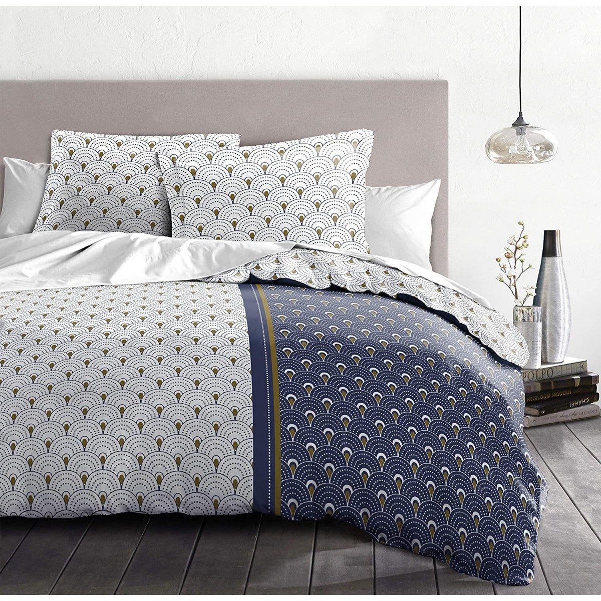 Parure De Draps 4 Pièces En Flanelle – Motif Ginkgo Bleu, Pour Lit 140 Ou 160 Cm, Douce Et Chaude - 13