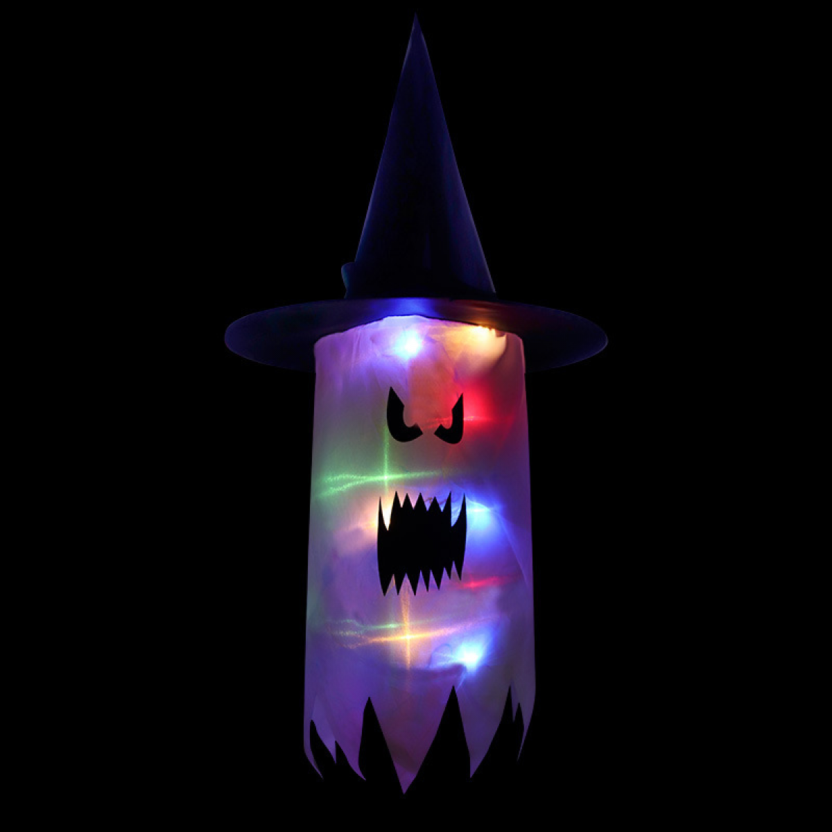 Podświetlane kapelusze czarownic-duchów na Halloween, zasilane bateriami, wiszące girlandy LED na zewnątrz, dekoracja, B