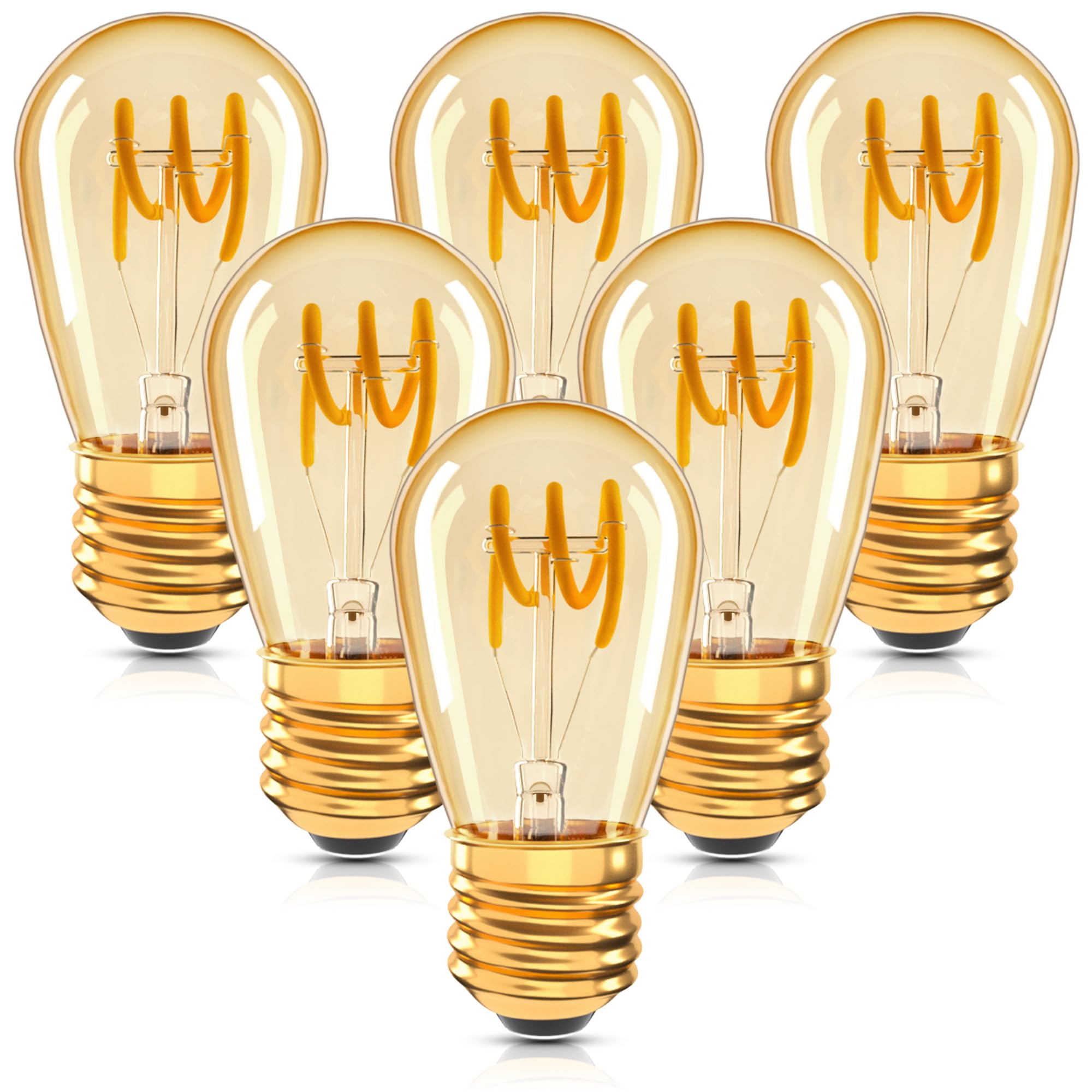 Lot de 6 Ampoules LED E27 Vintage à Filament Spirale ST45/S14 3 W — free download