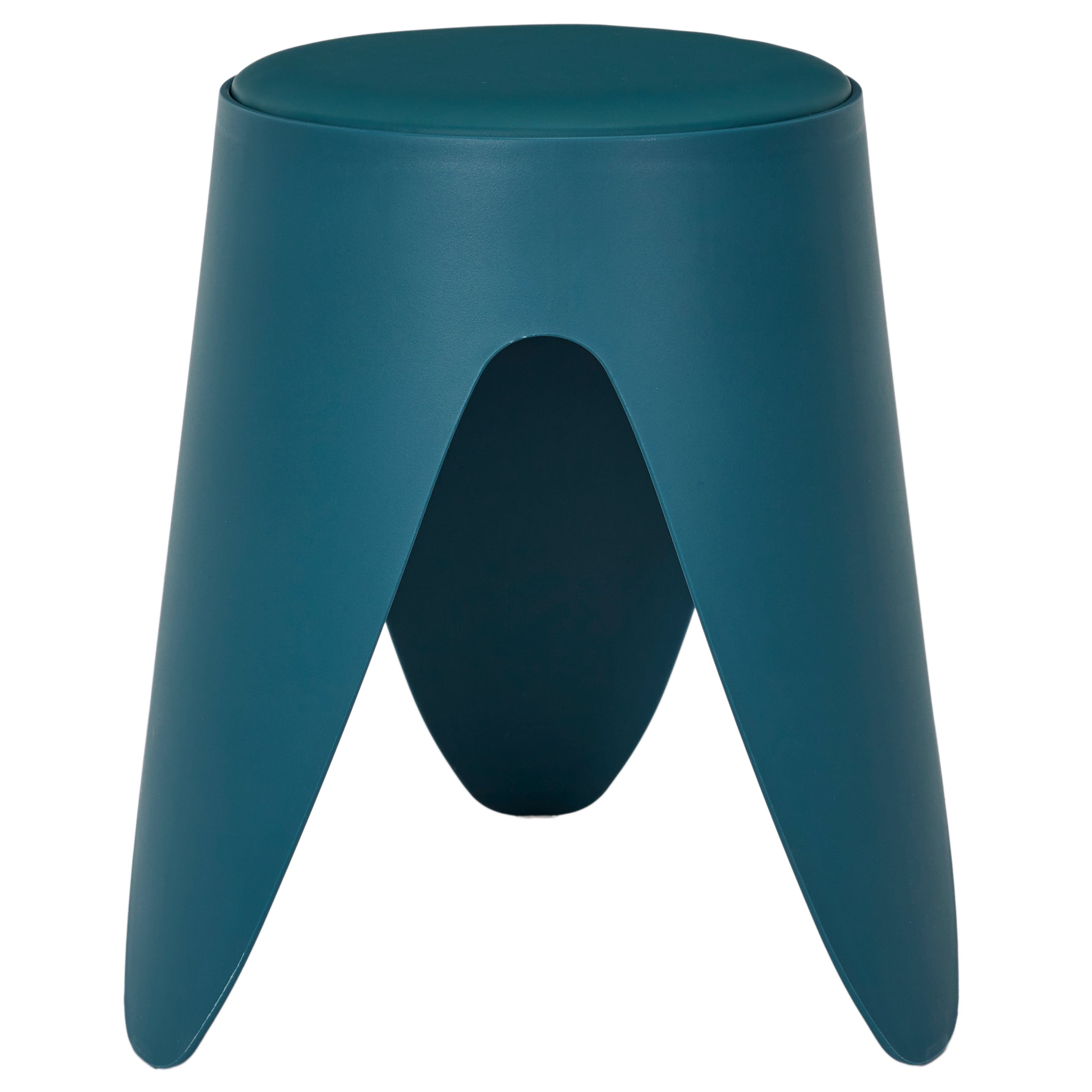 Tabouret - HOME DECO FACTORY - Eve - Empilable - Bleu canard - 3