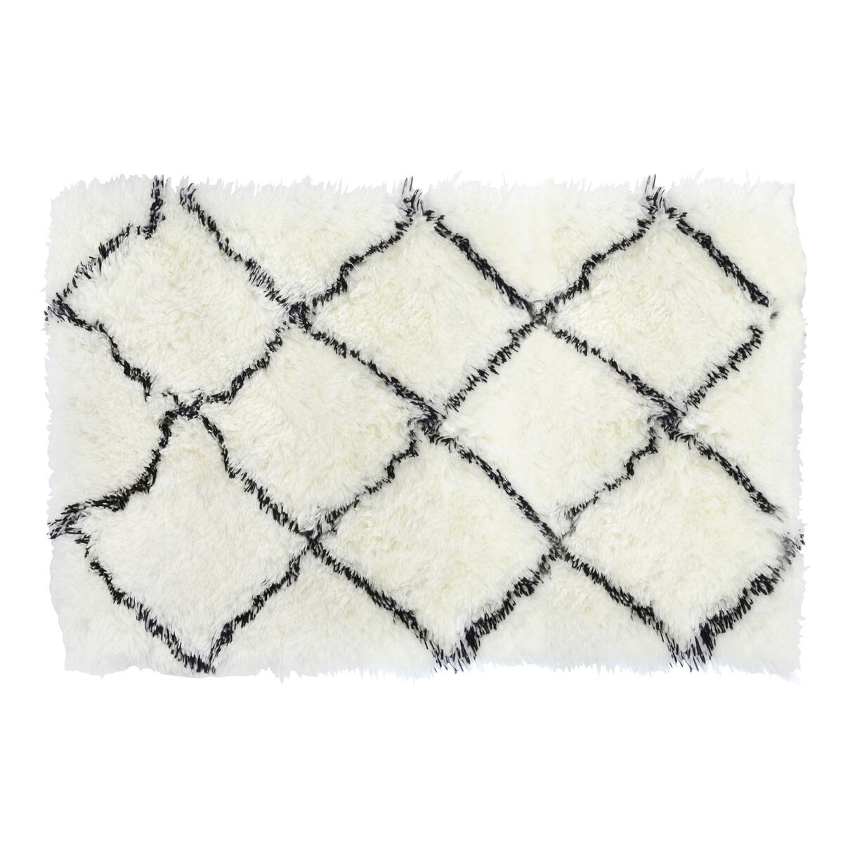 Alfombra dkd home decor 120 x 180 x 5 cm poliéster blanco rombos