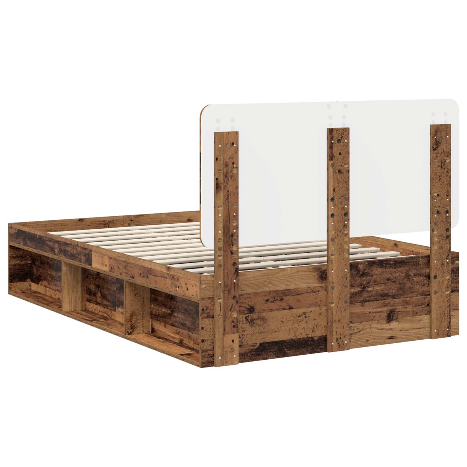 Cadre de lit bois ancien 135 x 190 cm en pin massif - 9