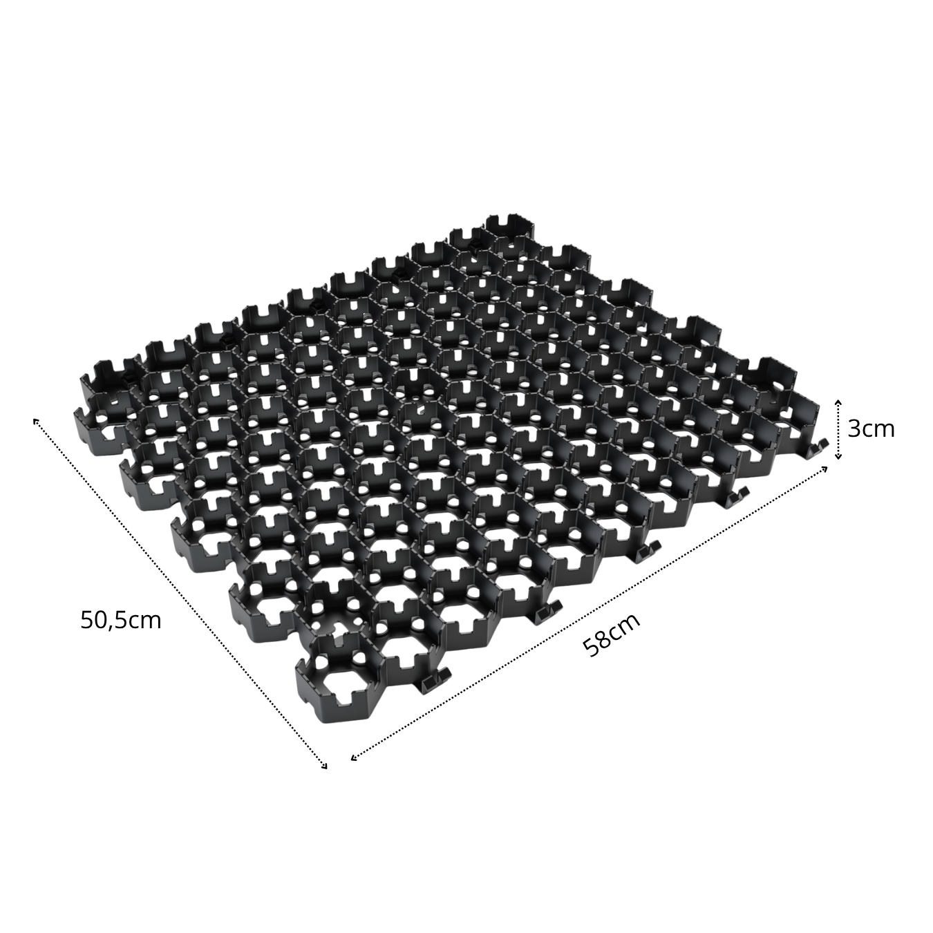Placa estabilizadora HexPave negra 58x50,5x3 cm pack 20 (5,85 m²) - 6