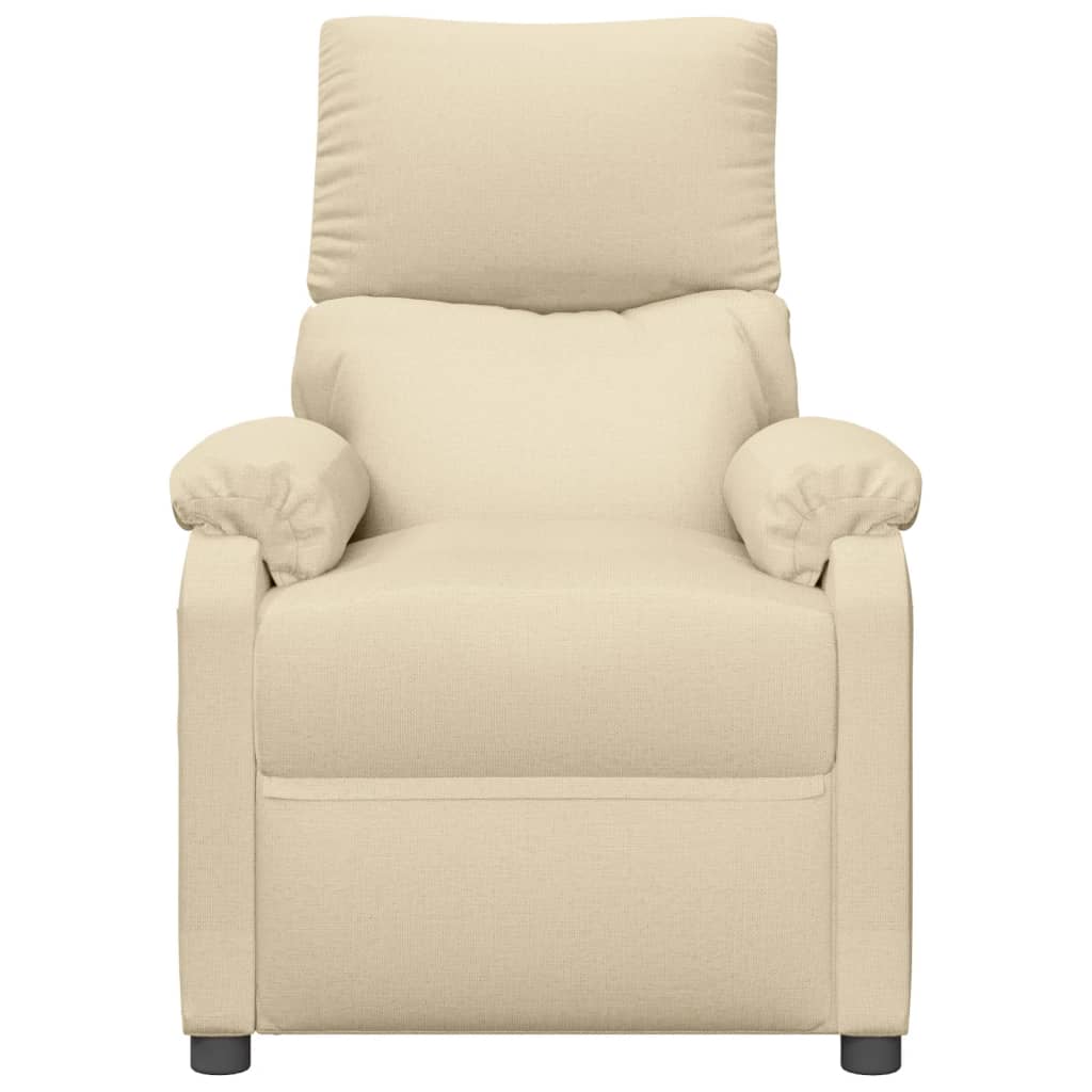Fauteuil électrique de massage Crème Tissu vidaXL - 5