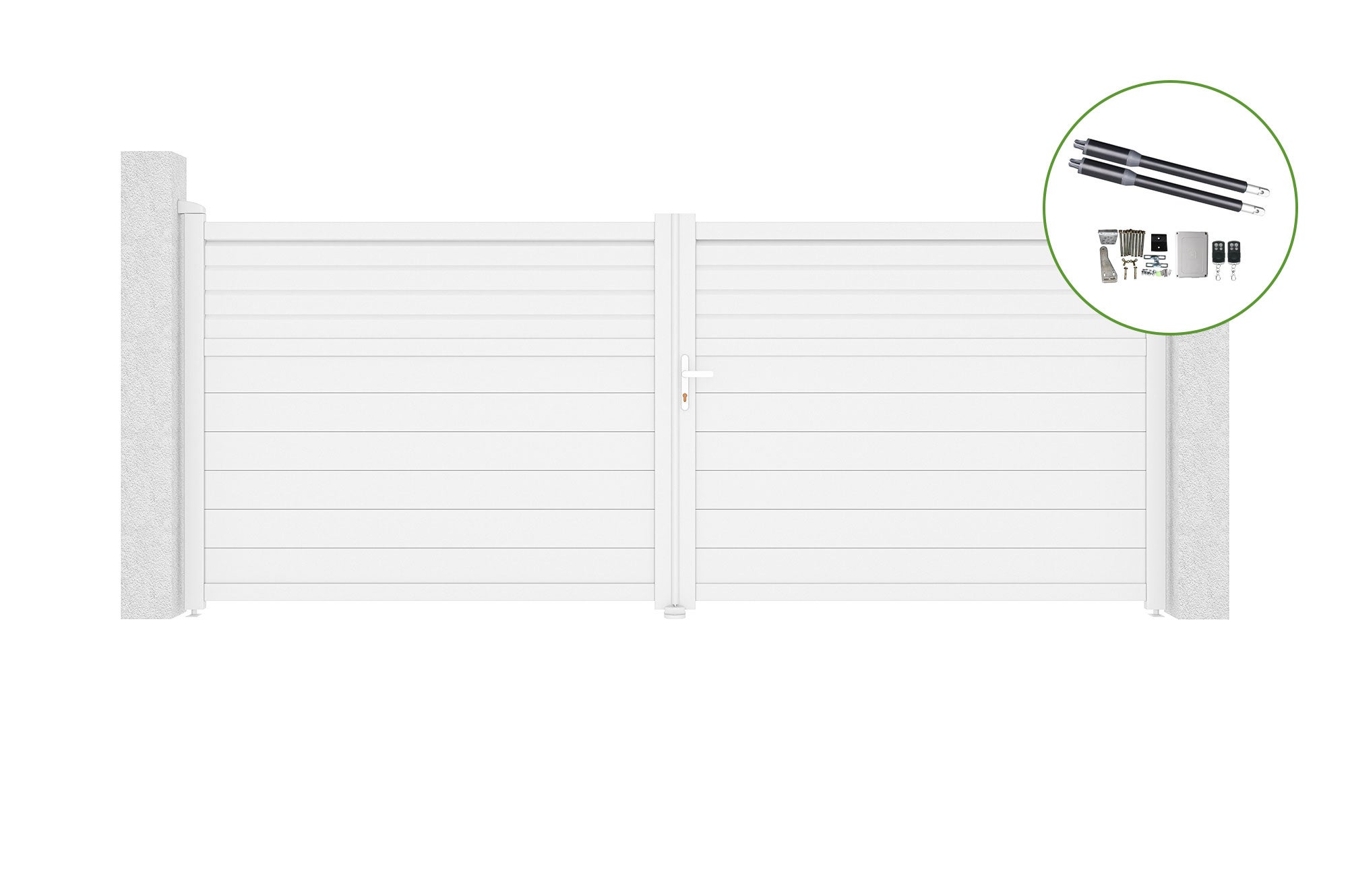Brama skrzydłowa 4m CARPATIA wys. 160cm białe aluminium + napęd RANGER B150