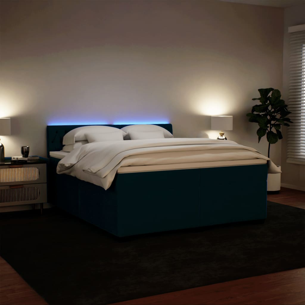 Maison Exclusive - Sommier à lattes de lit et matelas Bleu 200x200 cm velours - 4