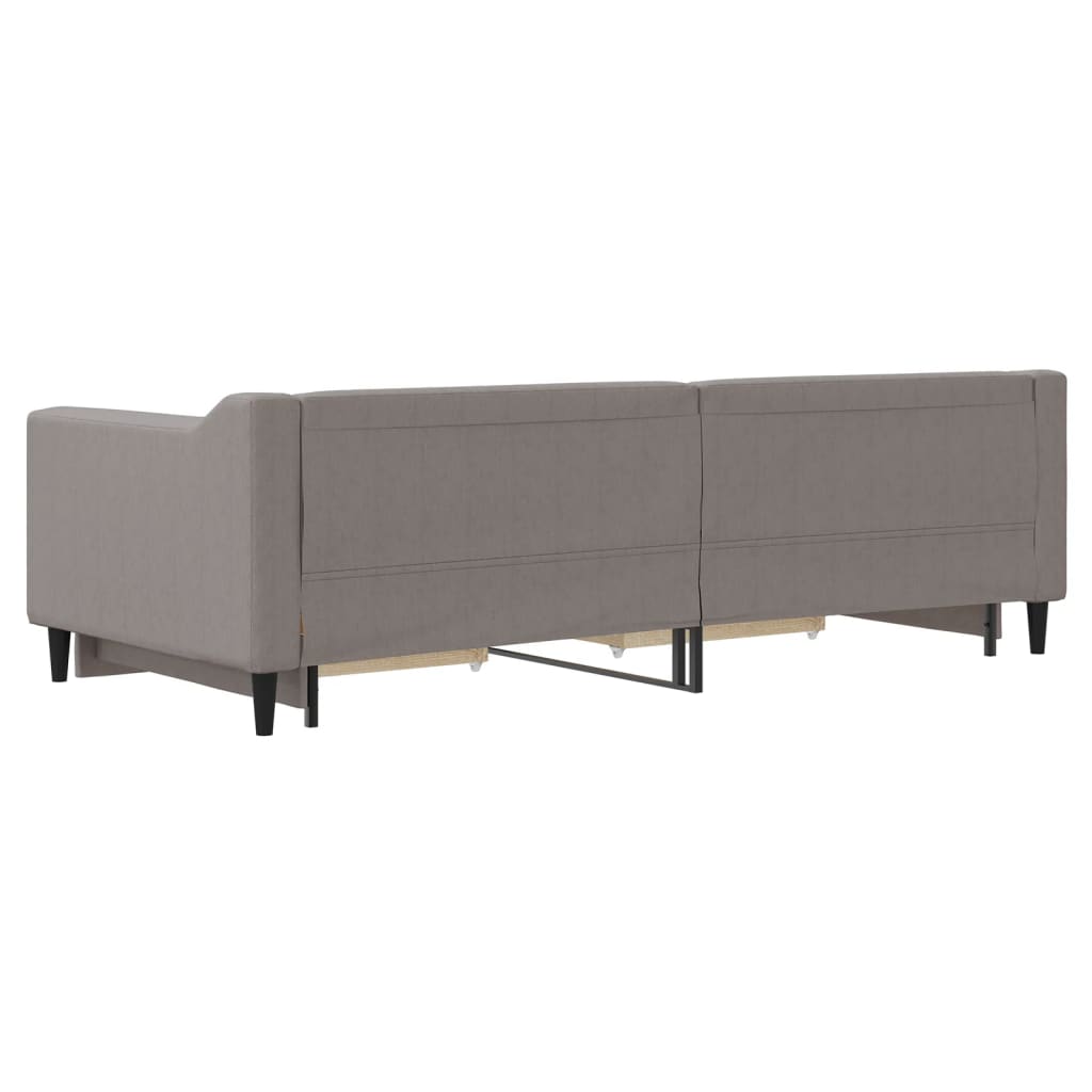 Divano Letto Estraibile con Cassetti Tortora 90x200 cm Tessuto vidaXL - 8