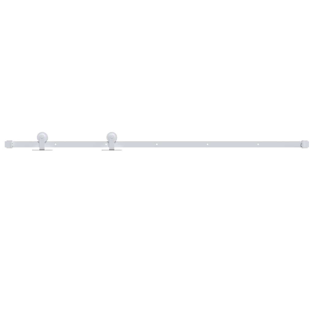 vidaXL Kit de quincaillerie de porte coulissante 183 cm Acier Blanc - 2