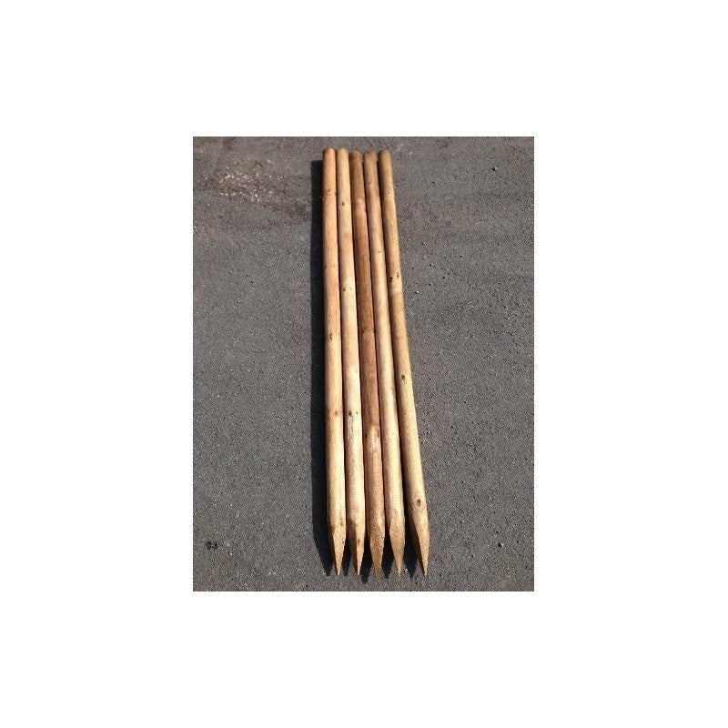 Lot de 20 Tuteur en bois 200 cm Ø 5 cm | Tuteurs avec Pointe | Poteaux en Bois | Piquets de Fixation | Piquets de Jardin - 4