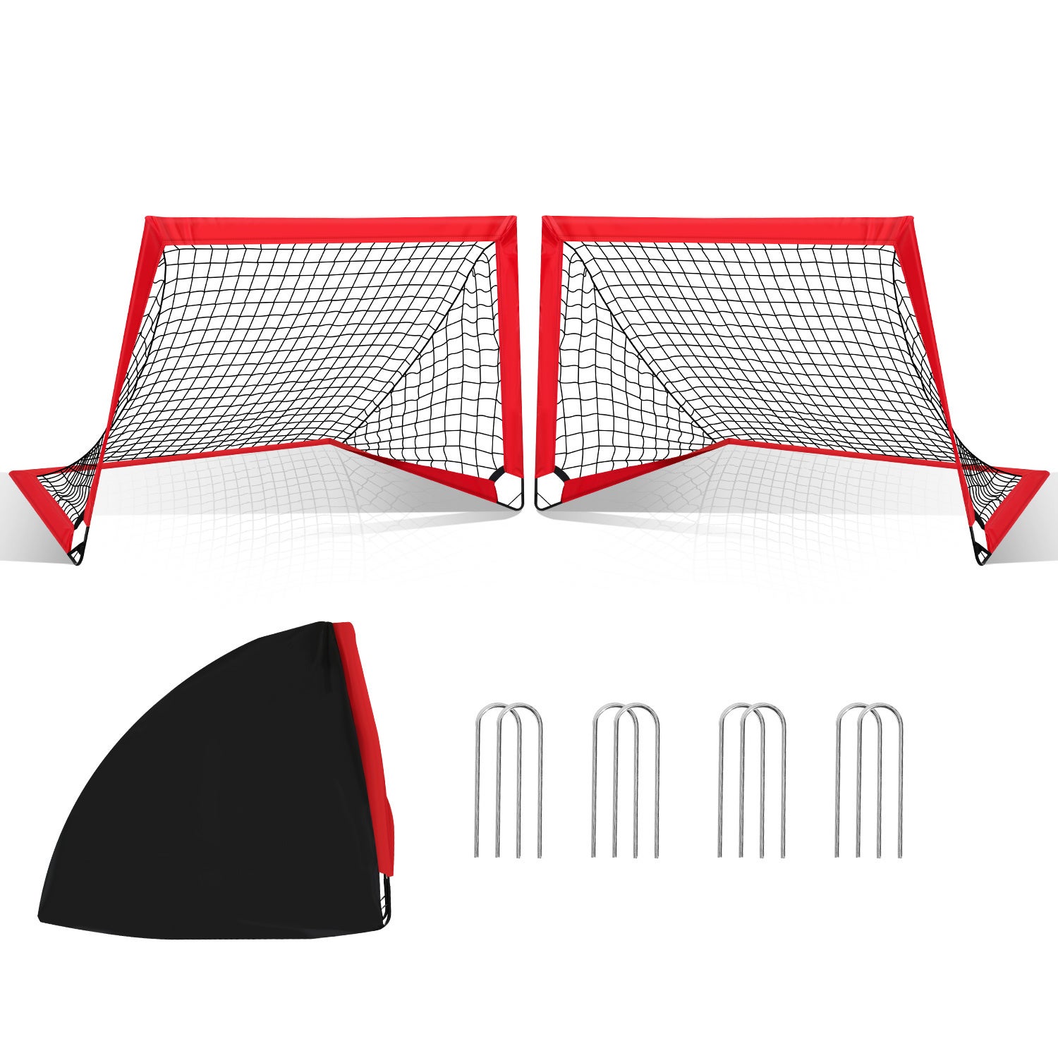 Porta Da Calcio Pieghevole 2 In 1 Per Bambini, 121x80x80 Cm, Con Parete Pop Up A 6 Fori E Borsa Per Il Trasporto Per Allenamenti E Partite Naizy 75611350