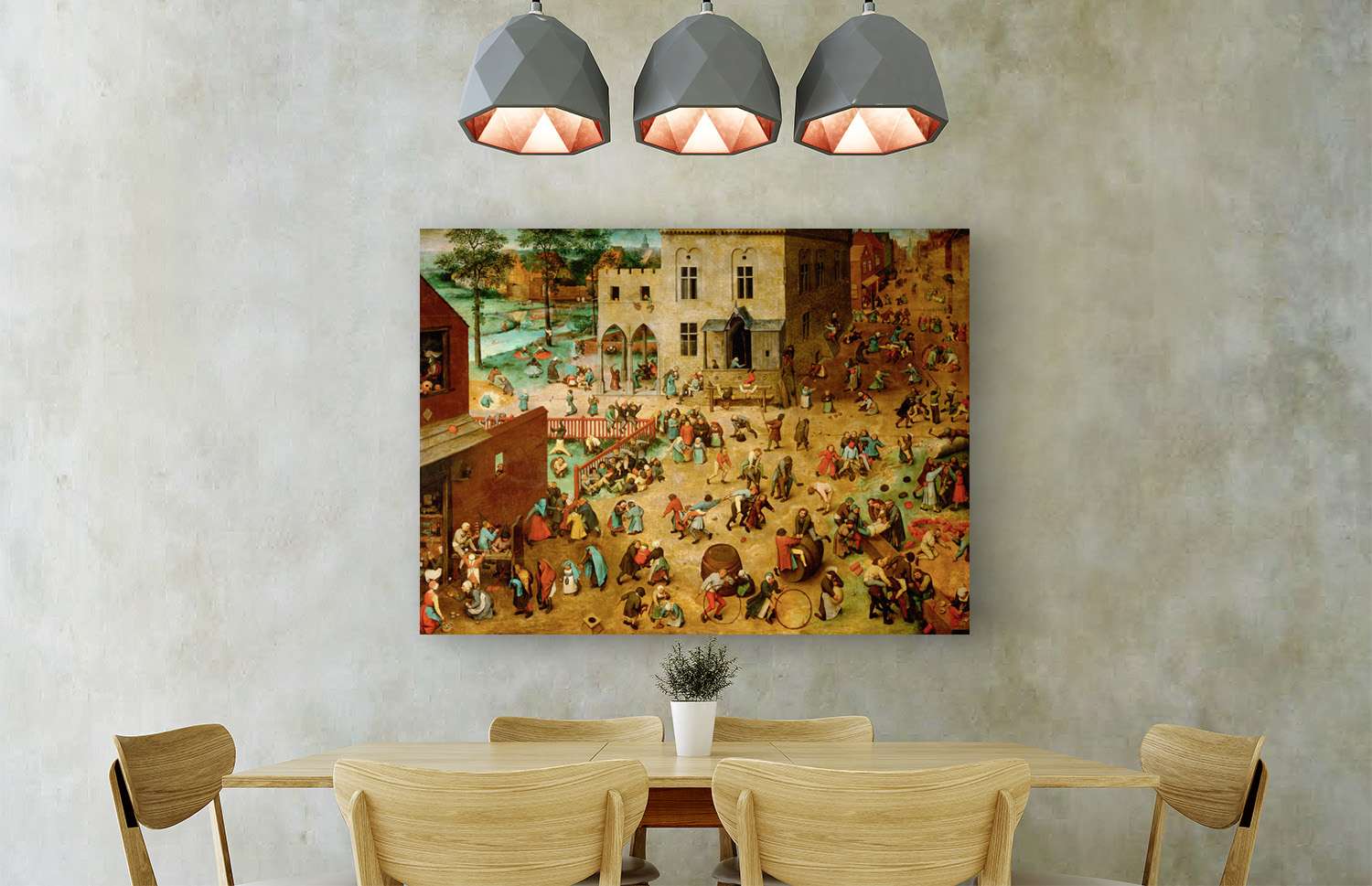 Peinture, impression sur toile - Pieter Bruegel l'Ancien, Jeux d'enfants - 80x60 cm - 2