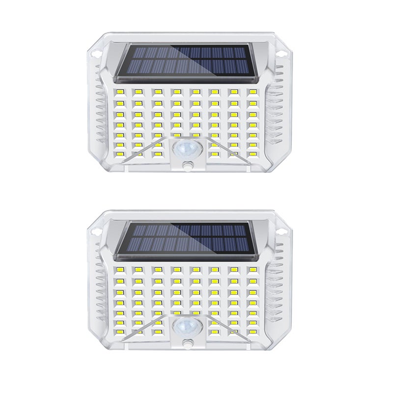 2 sztuki lamp solarnych zewnętrznych z 90 diodami LED, emitujące białe światło, zewnętrzny kinkiet solarny z czujnikiem ruchu
