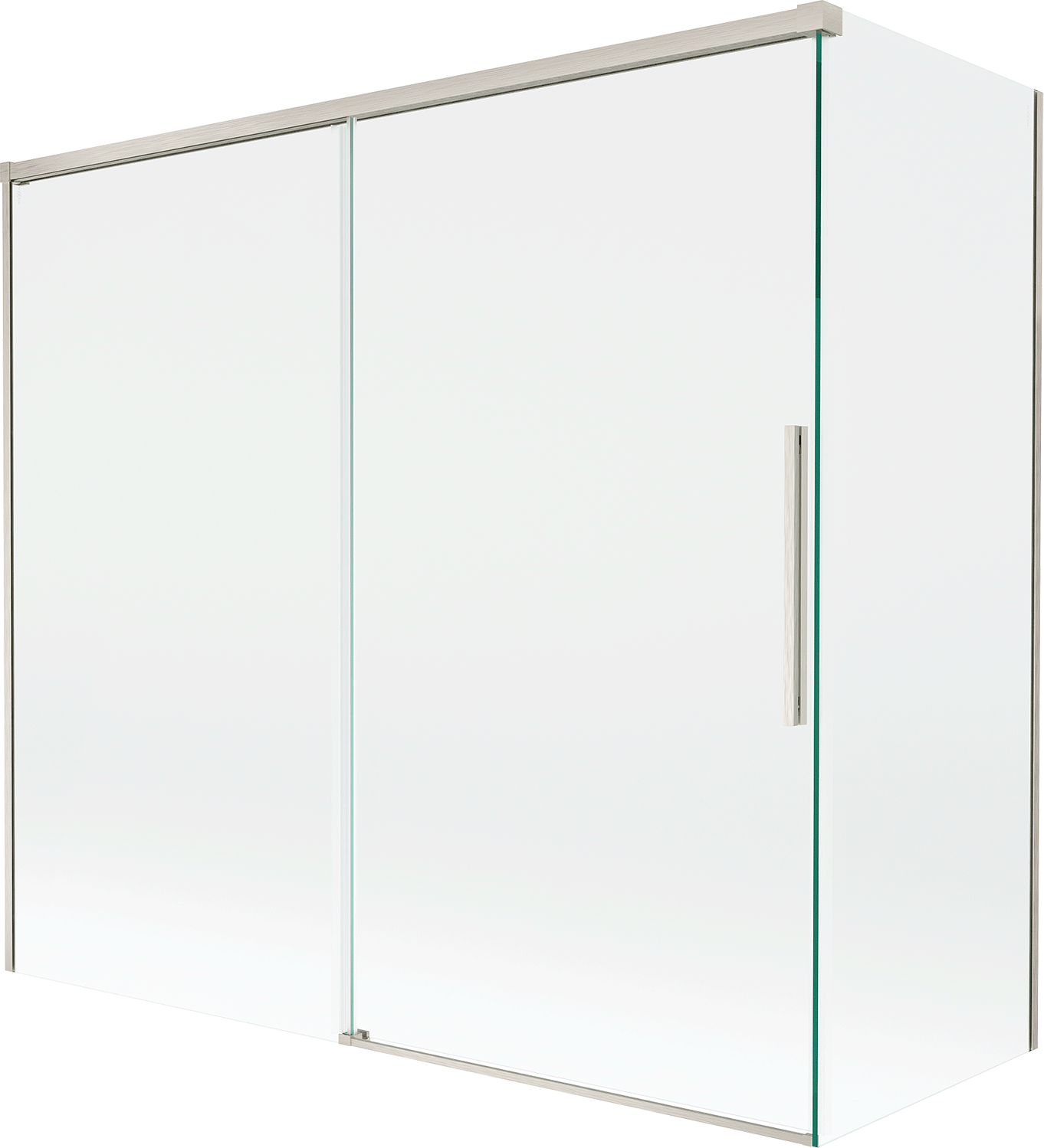 Mexen Rox parawan nawannowy 2-skrzydłowy rozsuwany 170 + 80 x 150 cm, transparent, nikiel szczotkowany - 8C9-170-080-97-00