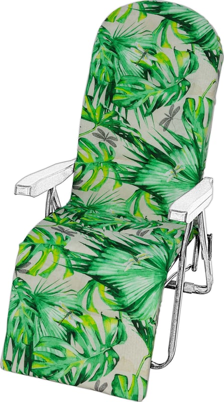 Poduszka na leżak ogrodowy z podnóżkiem AMPO zielony beżowy 1 szt.