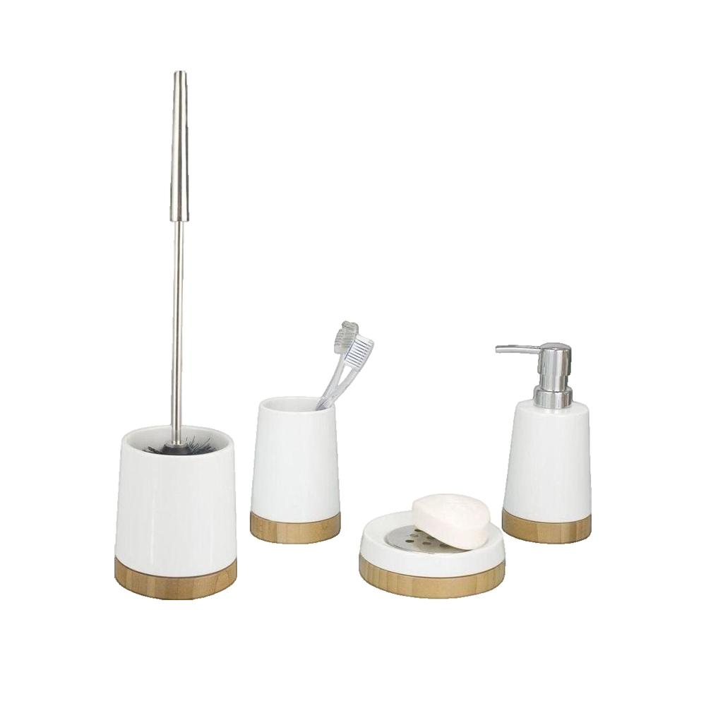 Dozownik mydła Wenko Kolekcja elegancka 290 ml ceramika i bambus - 2