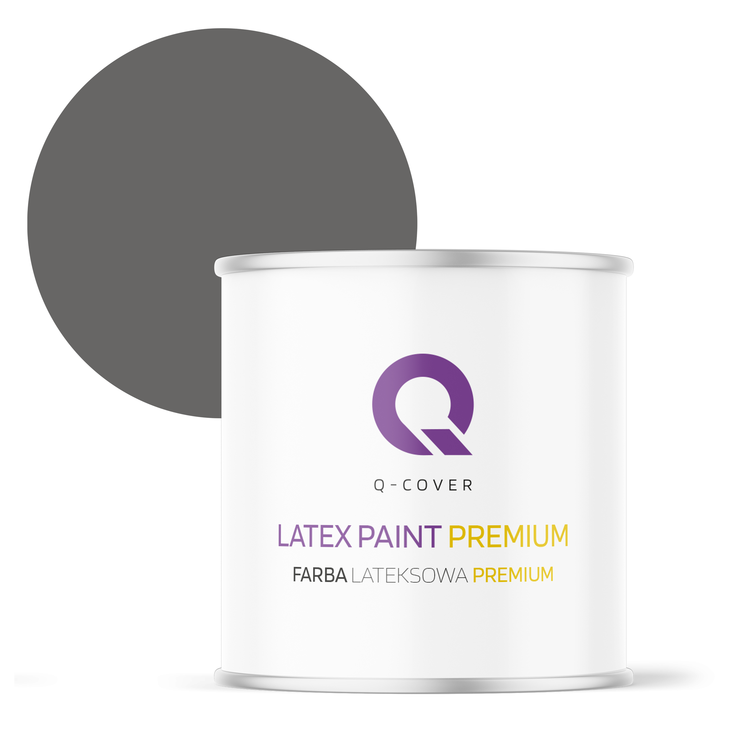 Farba Lateksowa Premium Plamoodporna do Ścian i Sufitów Q-Cover Grafitowy H1213 Głęboki Mat 2L