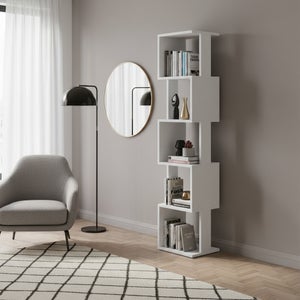 Safavieh Libreria Moderna A 5 Ripiani Fissi – Finitura Bianca, Per Soggiorno, Camera Da Letto O Studio