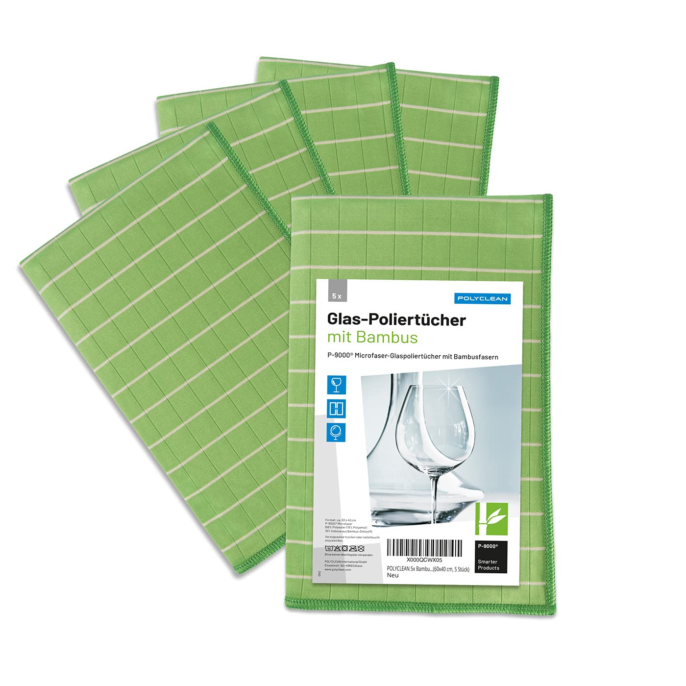 Mega Set Panni In Bambù EccoGreen – 17 Pezzi Per Vetri, Cucina, Bagno E Auto, Senza Aloni, Antibatterici