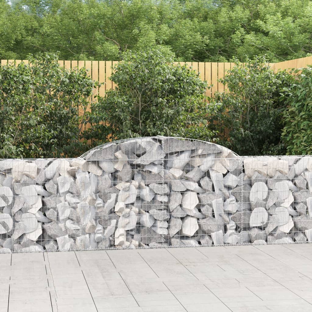 Kosze gabionowe, 2 szt., 300x30x80/100 cm, galwanizowane żelazo vidaXL