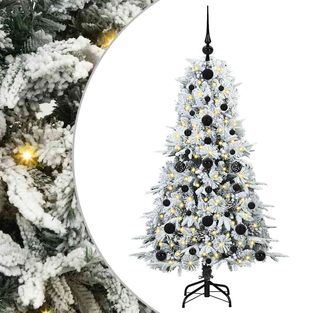 Sztuczna choinka z zawiasami z podstawą Zielony 120 cm PE i PVC