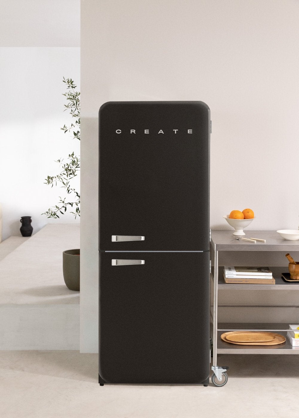 CREATE - FRIDGE RETRO COMBI 401L - Lodówka kombinowana w stylu retro - Noir