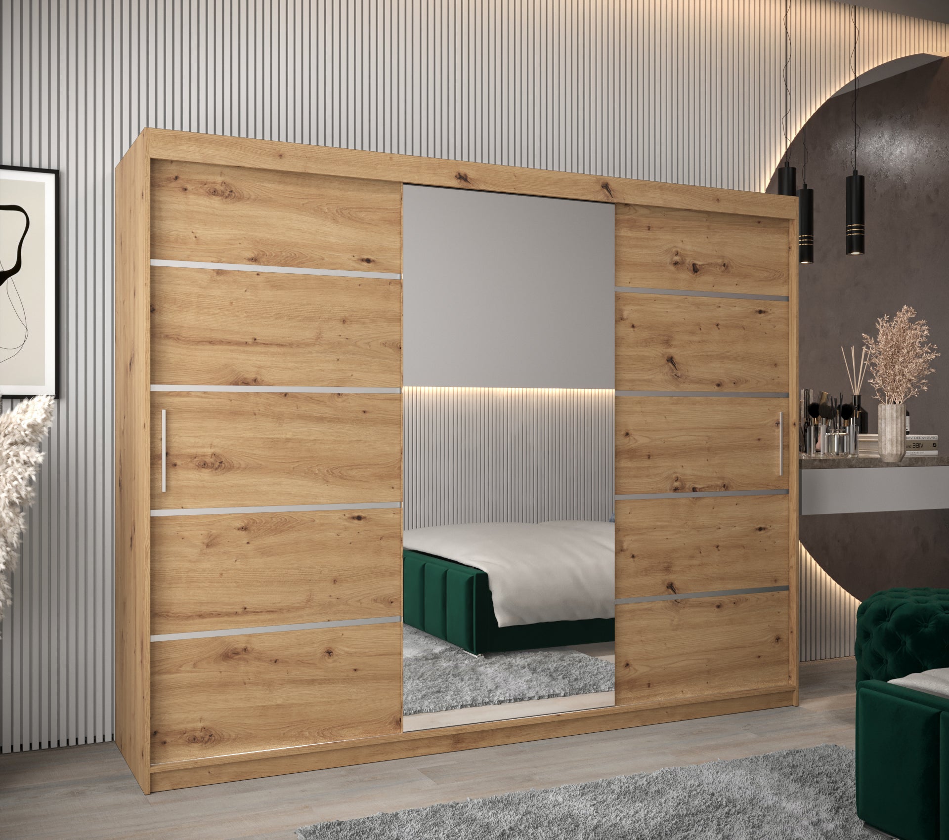 Szafa przesuwna garderoba Verona 2 250 x 62 x 200 cm Artisan - Abiks Meble