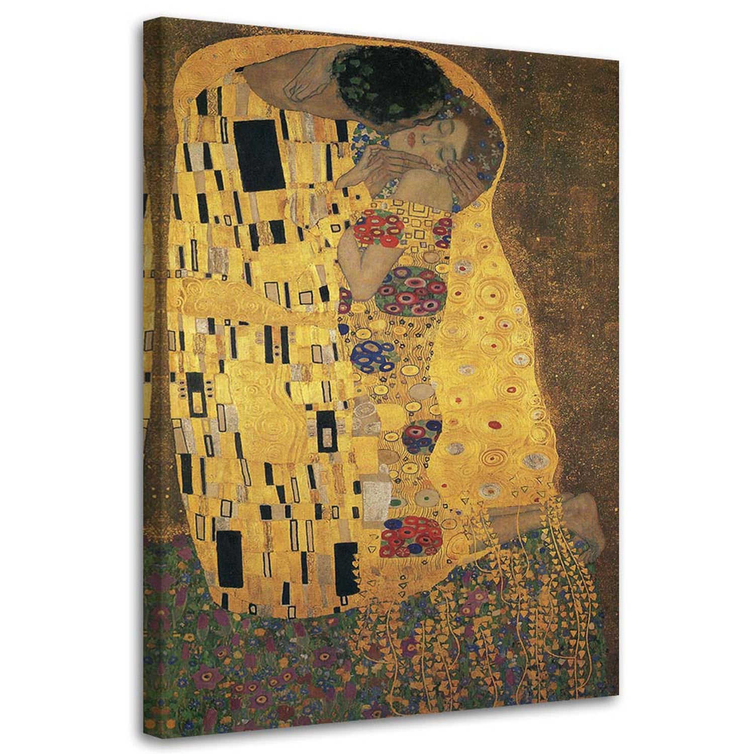 Obraz na płótnie, Pocałunek - G. Klimt reprodukcja 60x90