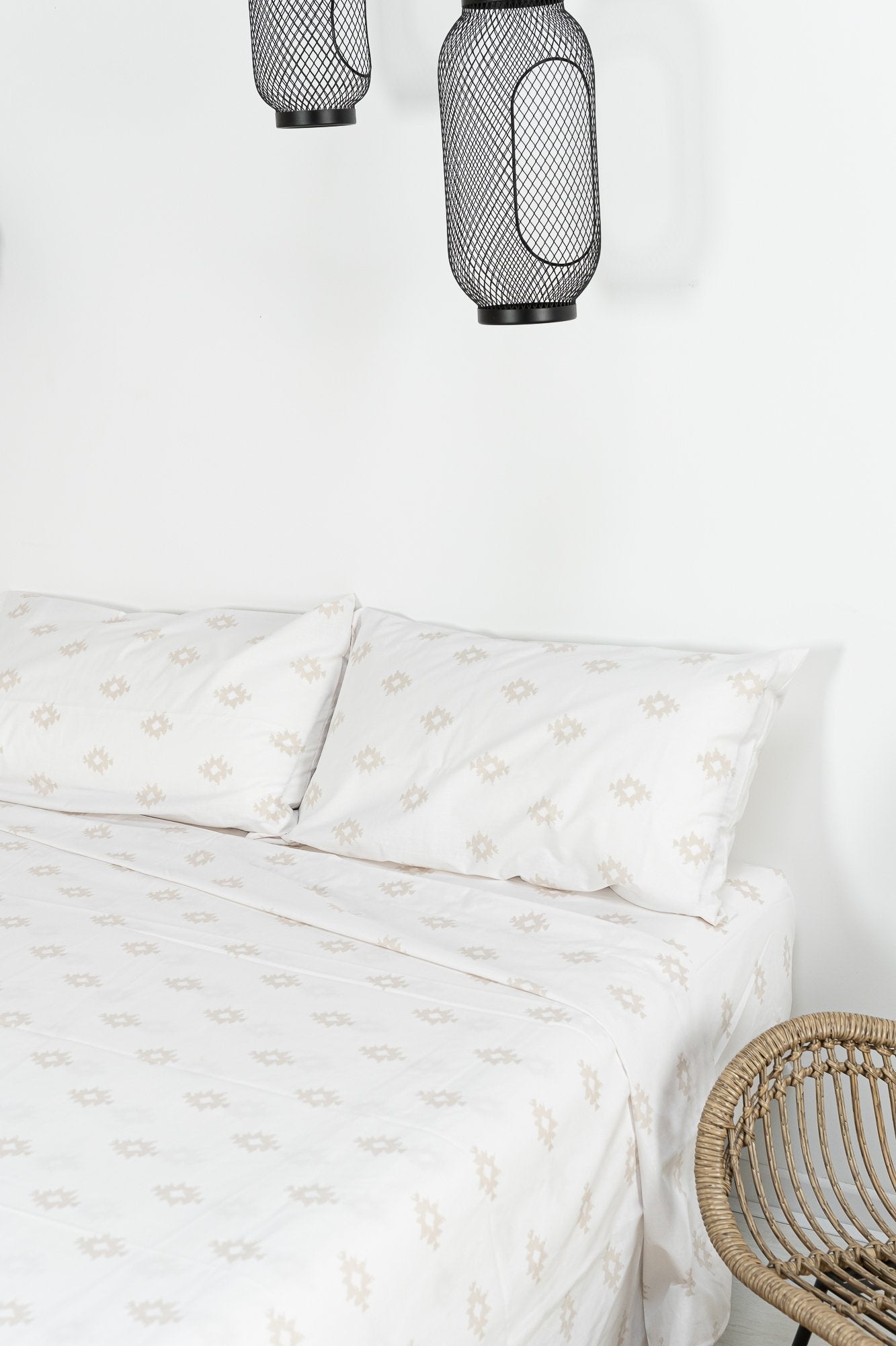 Ensemble de draps Kilim 3 pc 160x200 (Lit 160) Blanc - 6