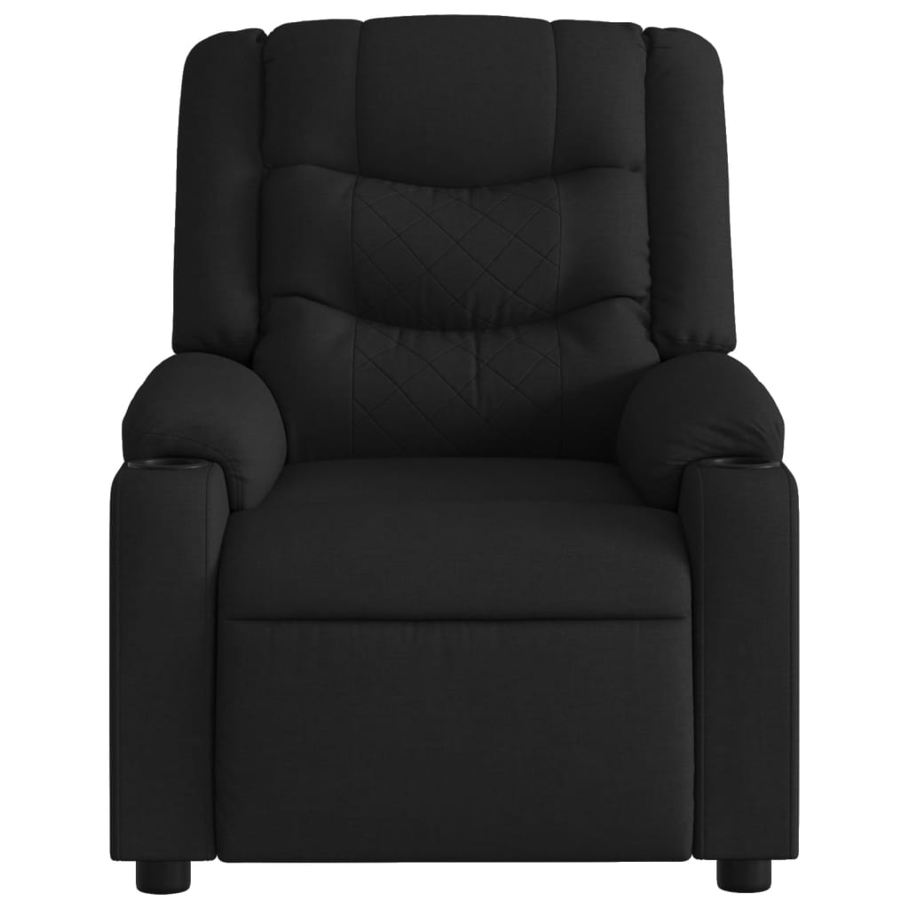 Fauteuil de Salon，Chaise，Fauteuil inclinable de massage noir tissu - 7